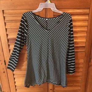 Black and white striped top